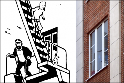 Mur peint Tintin Bruxelles