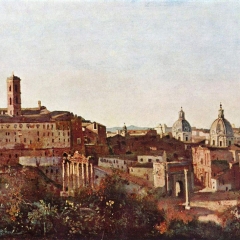Le Forum vu depuis les jardins Farnese par Jean-Baptiste Corot via Wikimedia Commons