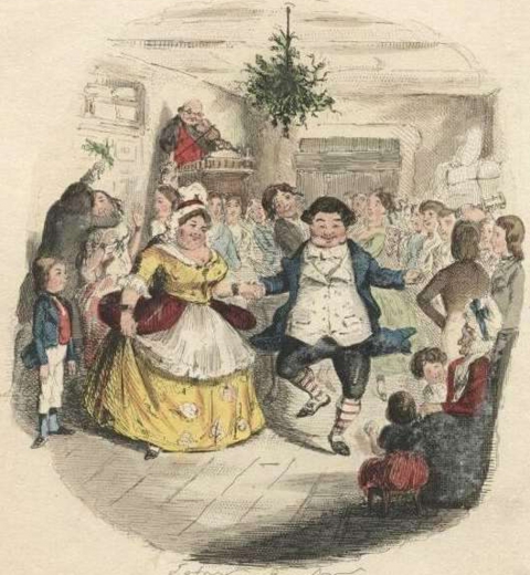 Illustration de couverture d'un conte de Noël à partir du dessin de John Leech pour l'édition originale via Wikimedia Commons