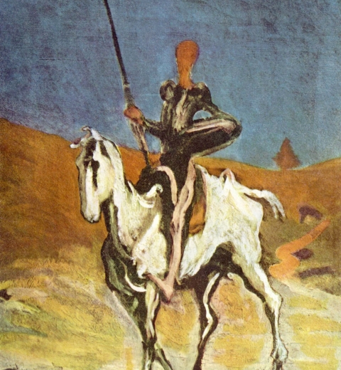 Don Quichotte par Honoré Daumier via Wikimedia Commons