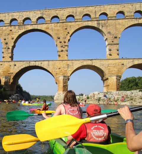 Le Pont du Gard en kayak