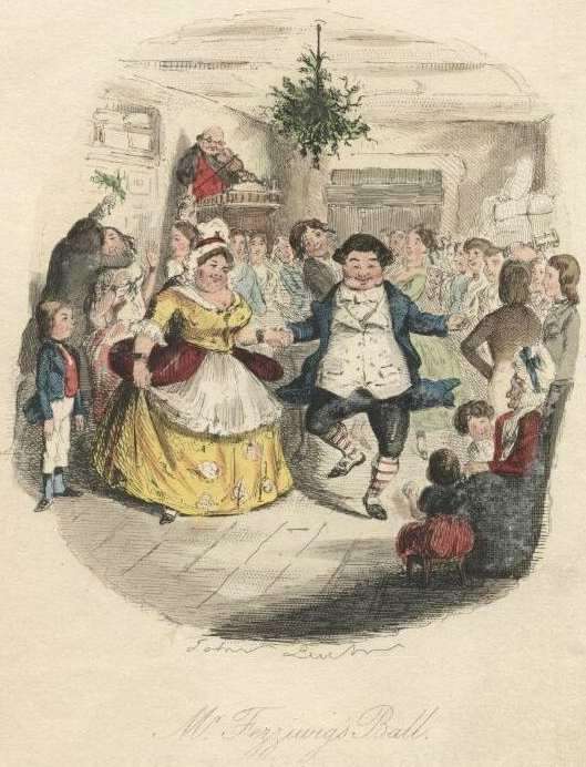 Couverture d'un conte de Noël de Charles Dickens illustration John Leech 